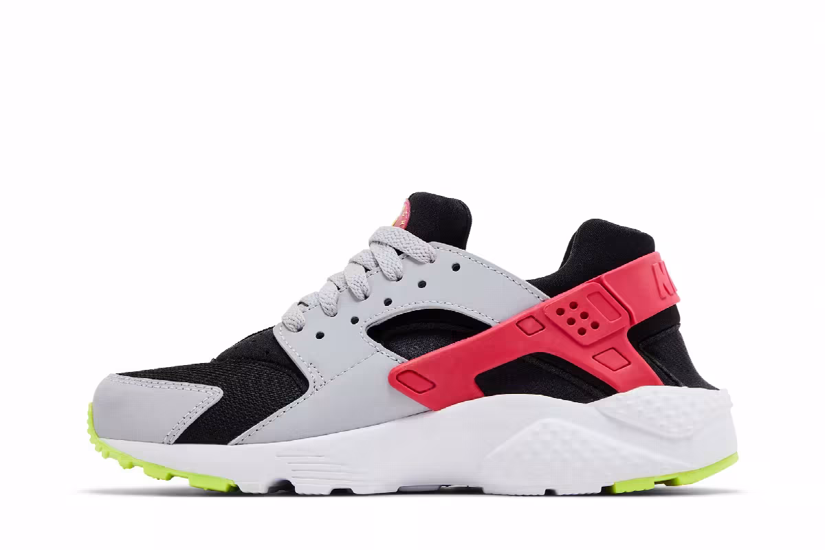 Nike Huarache Run GS Black Rush Pink Grey, view 4