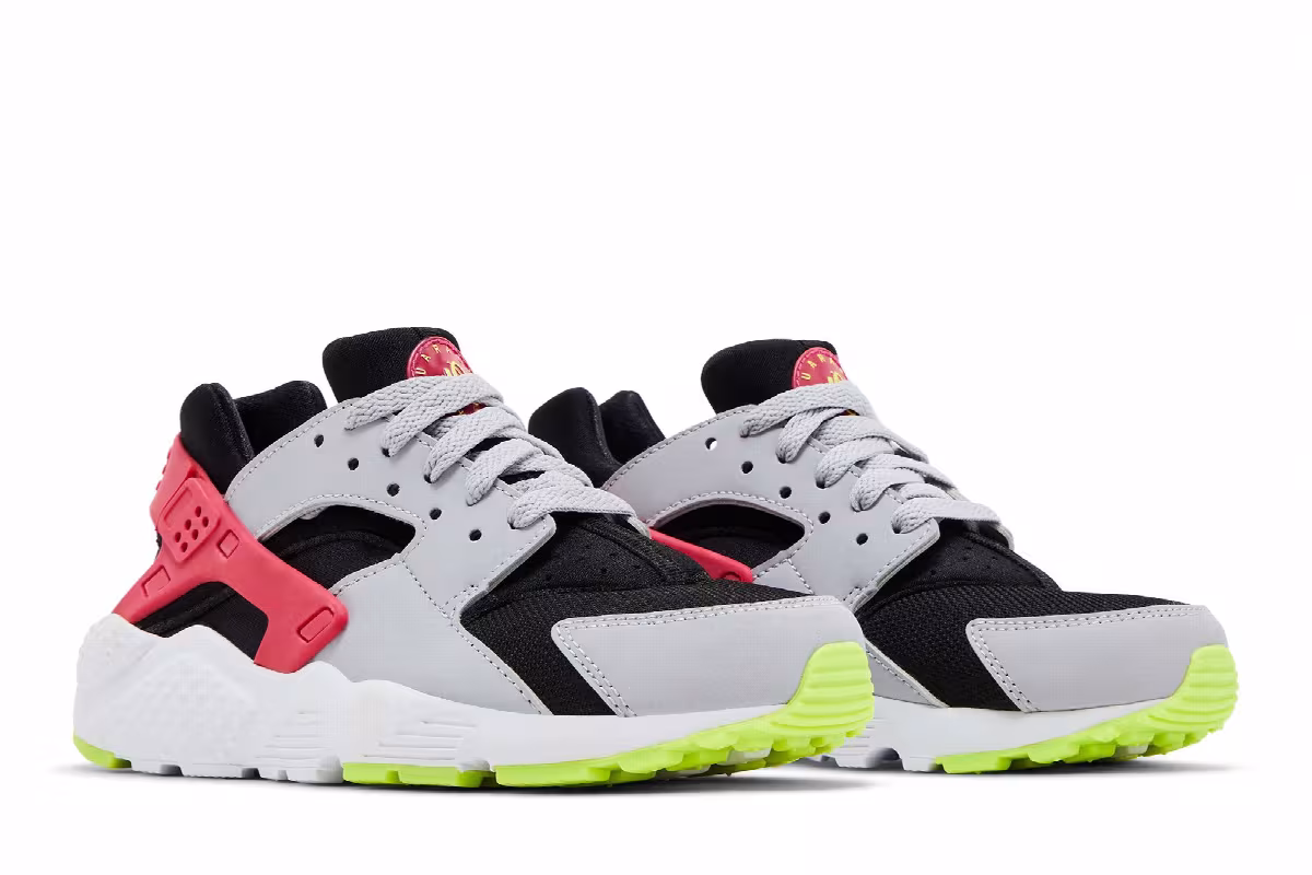 Nike Huarache Run GS Black Rush Pink Grey, view 9
