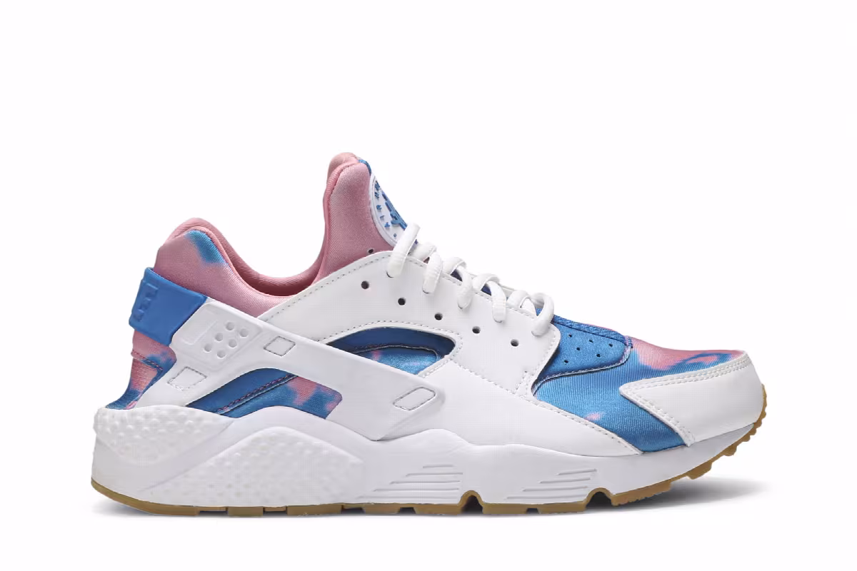 Nike Women's Air Huarache Run Print White Blue Nebula, view 2