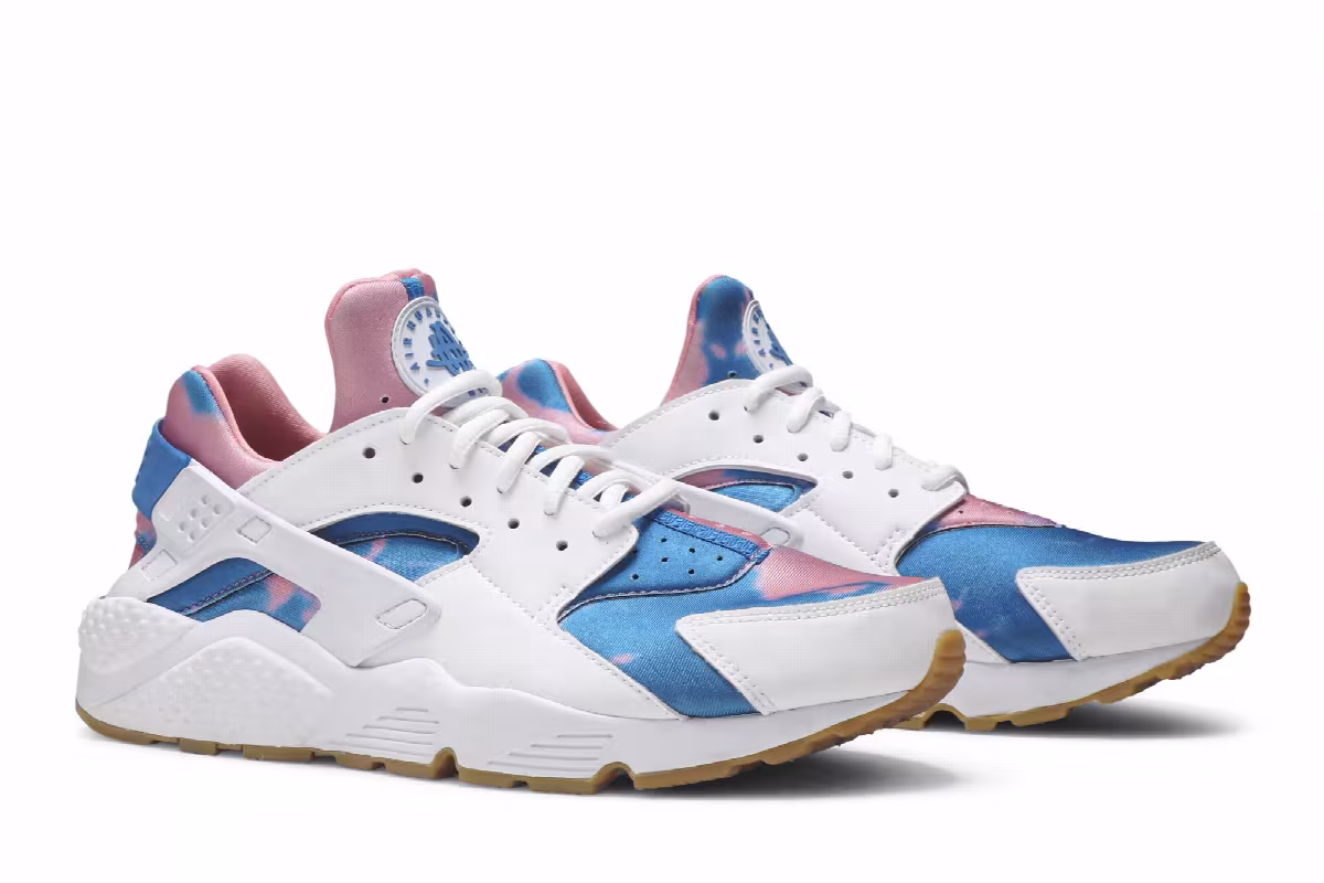 Nike Women's Air Huarache Run Print White Blue Nebula, view 9