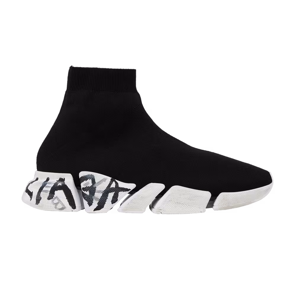 Balenciaga Speed 2.0 Sneaker Worn-Out Graffiti - Black
