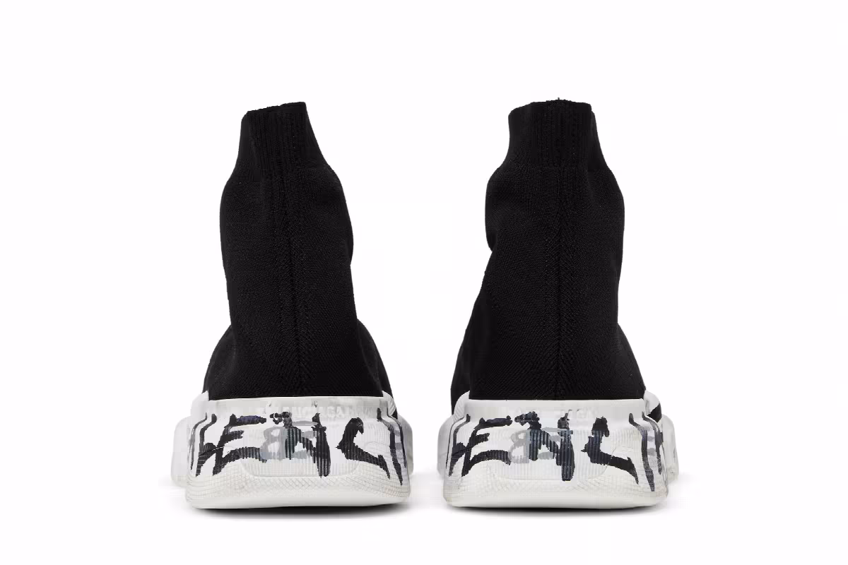 Balenciaga Speed 2.0 Sneaker Worn-Out Graffiti - Black, view 7
