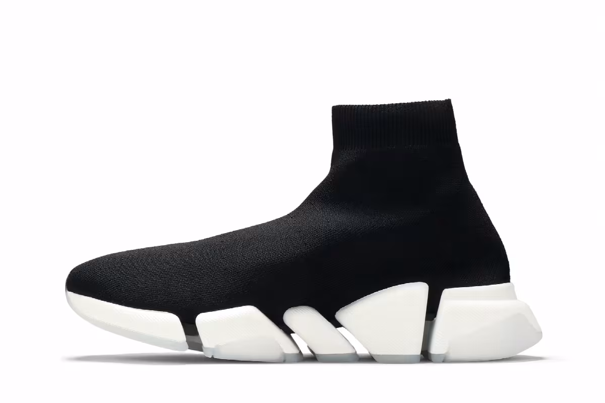 Balenciaga Speed 2.0 Sneaker Black White, view 4
