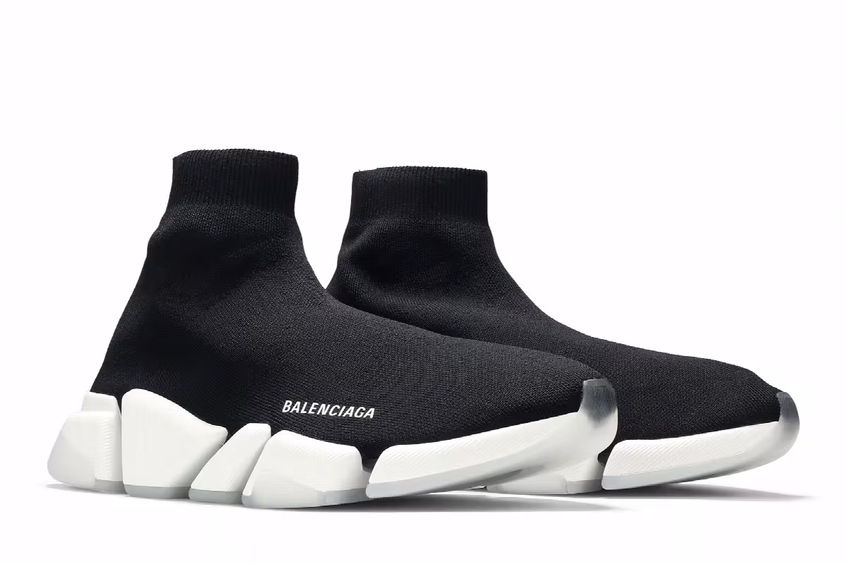 Balenciaga Speed 2.0 Sneaker Black White, view 9