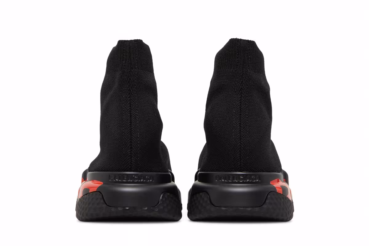Balenciaga Speed Sneaker Midsole Graffiti - Black Red, view 7