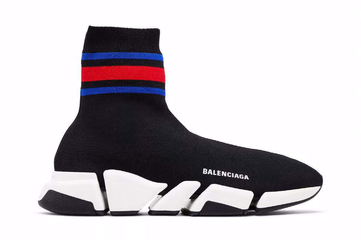 Balenciaga Speed 2.0 Sneaker Black Stripe, view 2