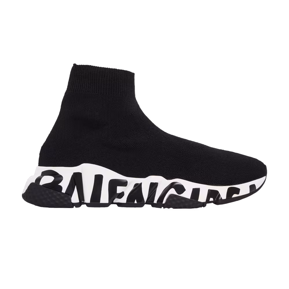 Balenciaga Women's Speed Sneaker Midsole Graffiti - Black White