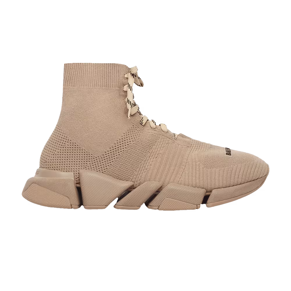 Balenciaga Women's Speed 2.0 Lace Up Sneaker Beige