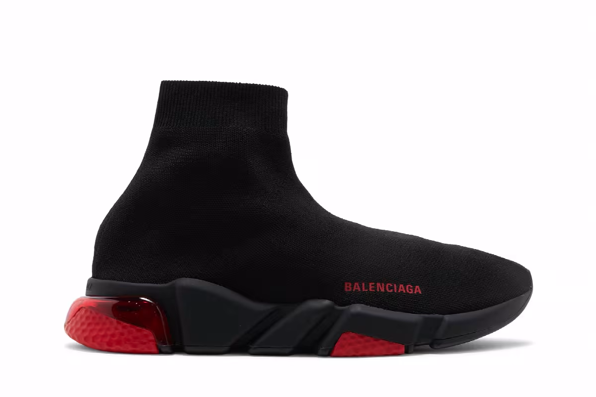 Balenciaga Speed Sneaker Clearsole - Black Red, view 2