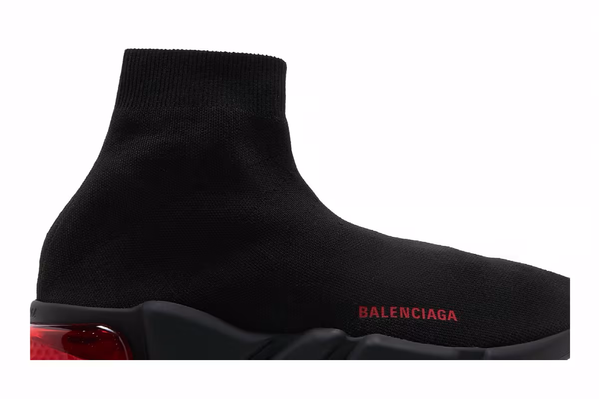 Balenciaga Speed Sneaker Clearsole - Black Red, view 3