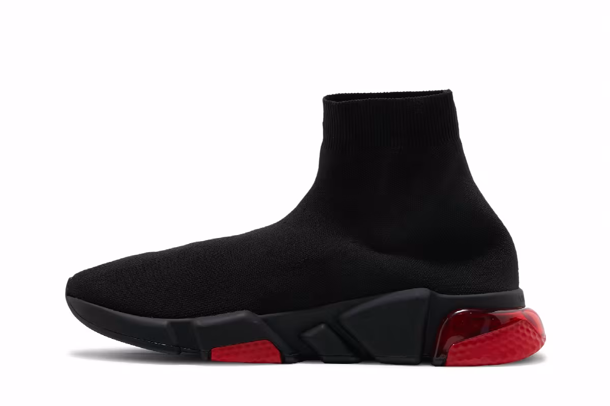 Balenciaga Speed Sneaker Clearsole - Black Red, view 4