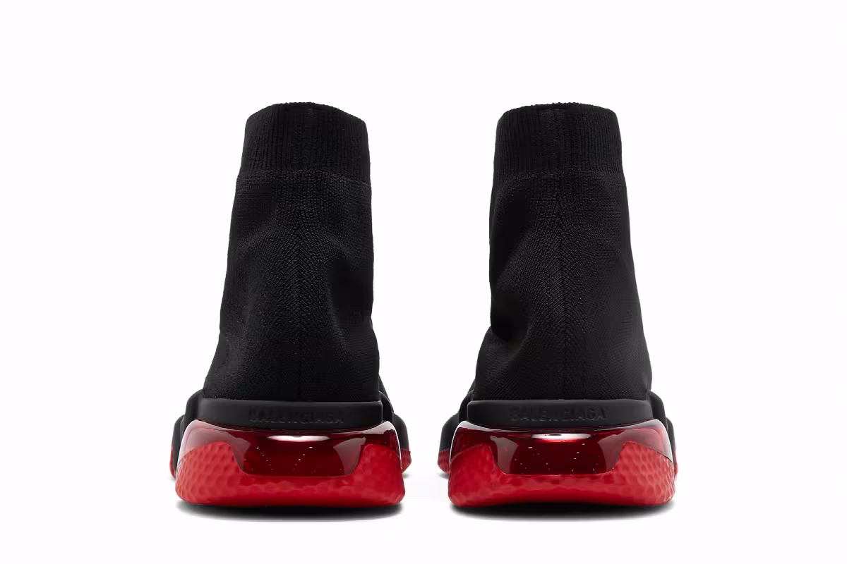 Balenciaga Speed Sneaker Clearsole - Black Red, view 7