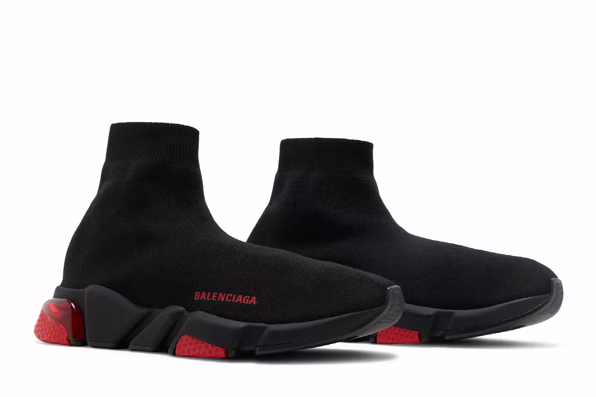 Balenciaga Speed Sneaker Clearsole - Black Red, view 9