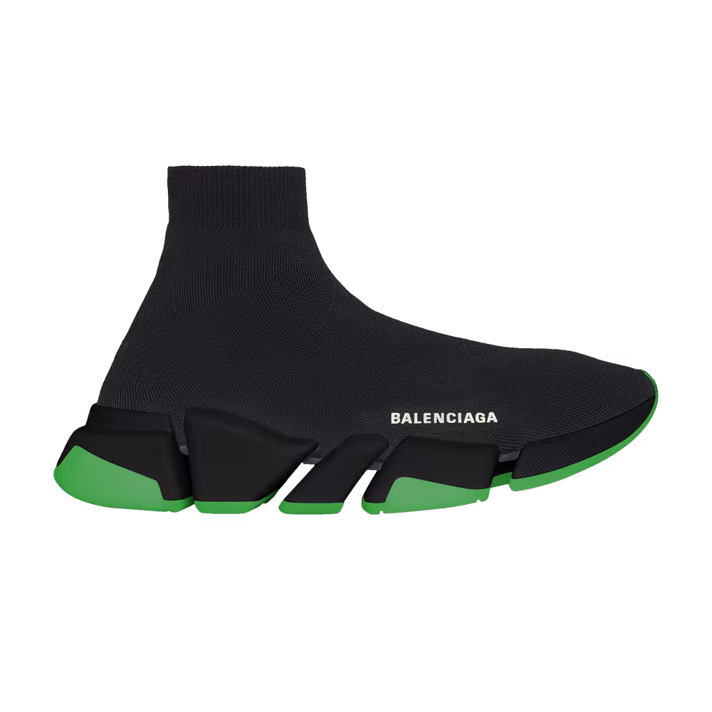Balenciaga Speed 2.0 Sneaker Clear Sole - Black Neon Green