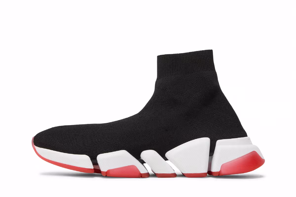 Balenciaga Speed 2.0 Sneaker Black Red, view 4