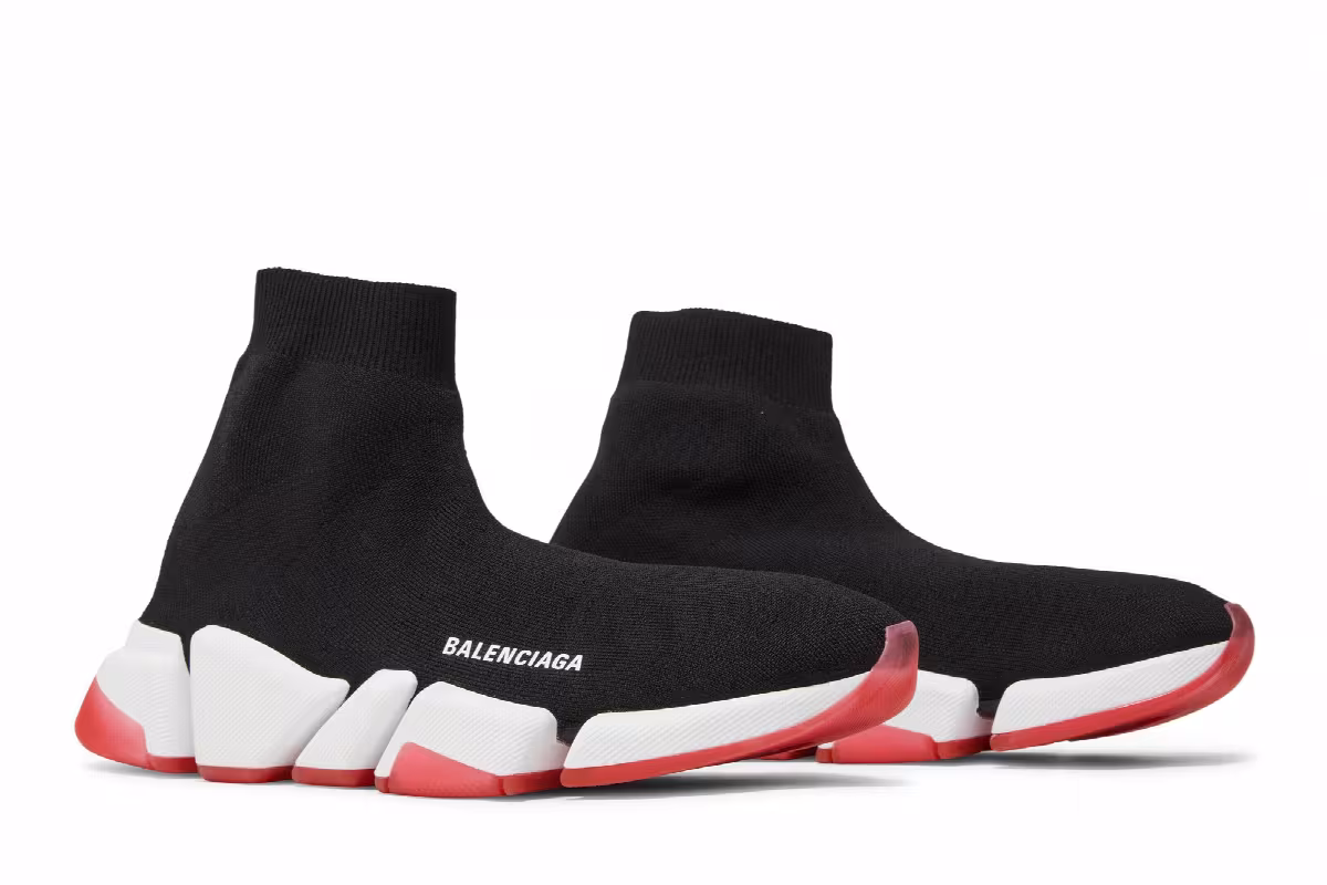 Balenciaga Speed 2.0 Sneaker Black Red, view 9