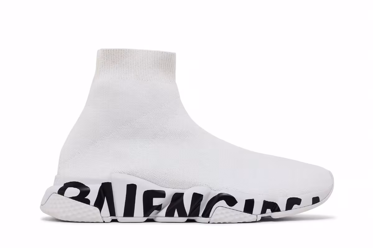 Balenciaga Speed Sneaker Midsole Graffiti - White Black, view 2