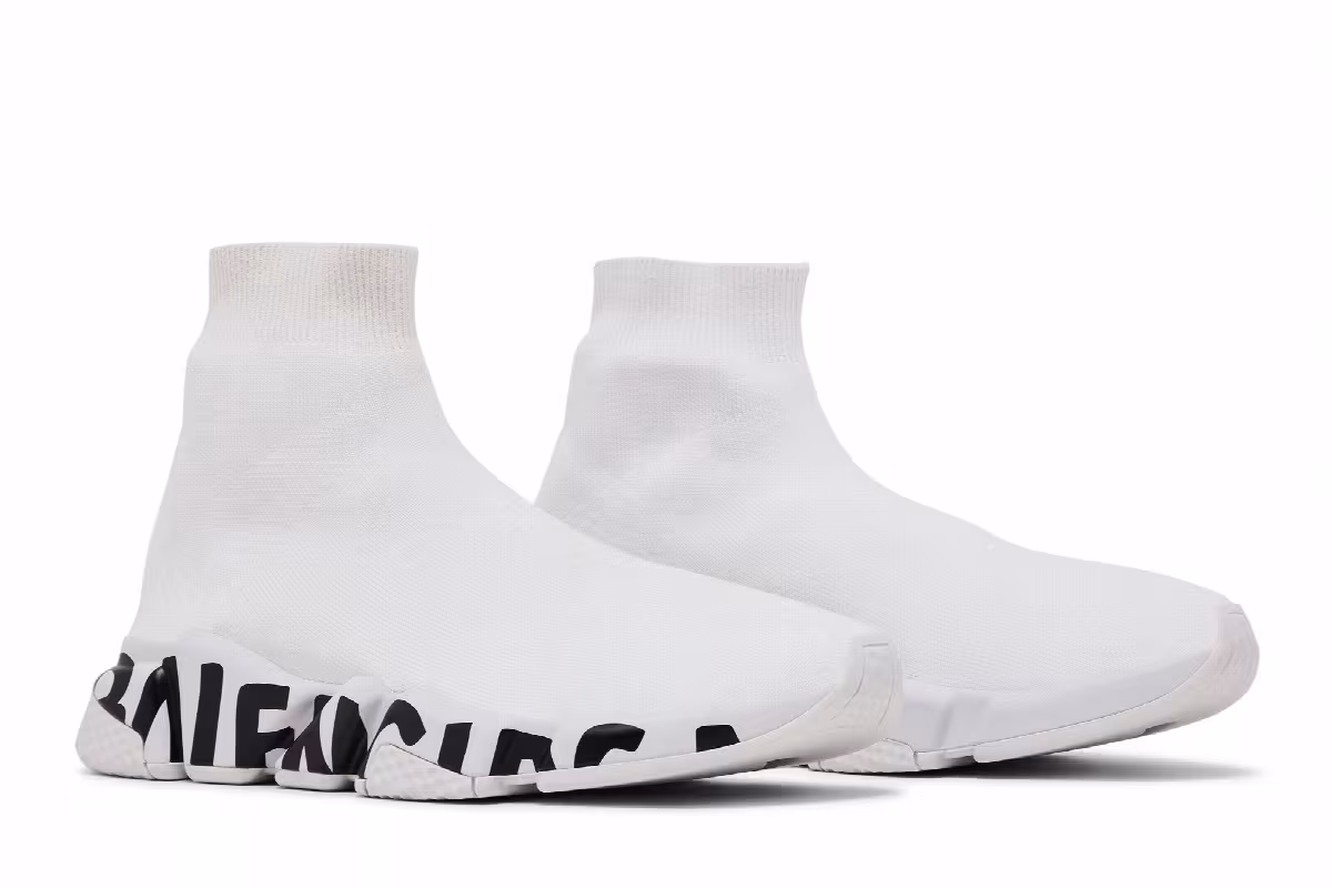 Balenciaga Speed Sneaker Midsole Graffiti - White Black, view 9