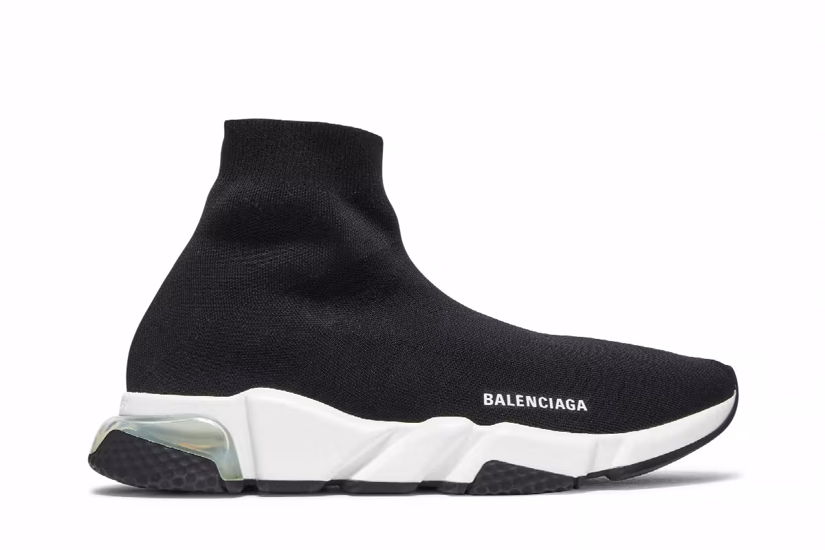 Balenciaga Speed Sneaker Clearsole - Black White, view 2