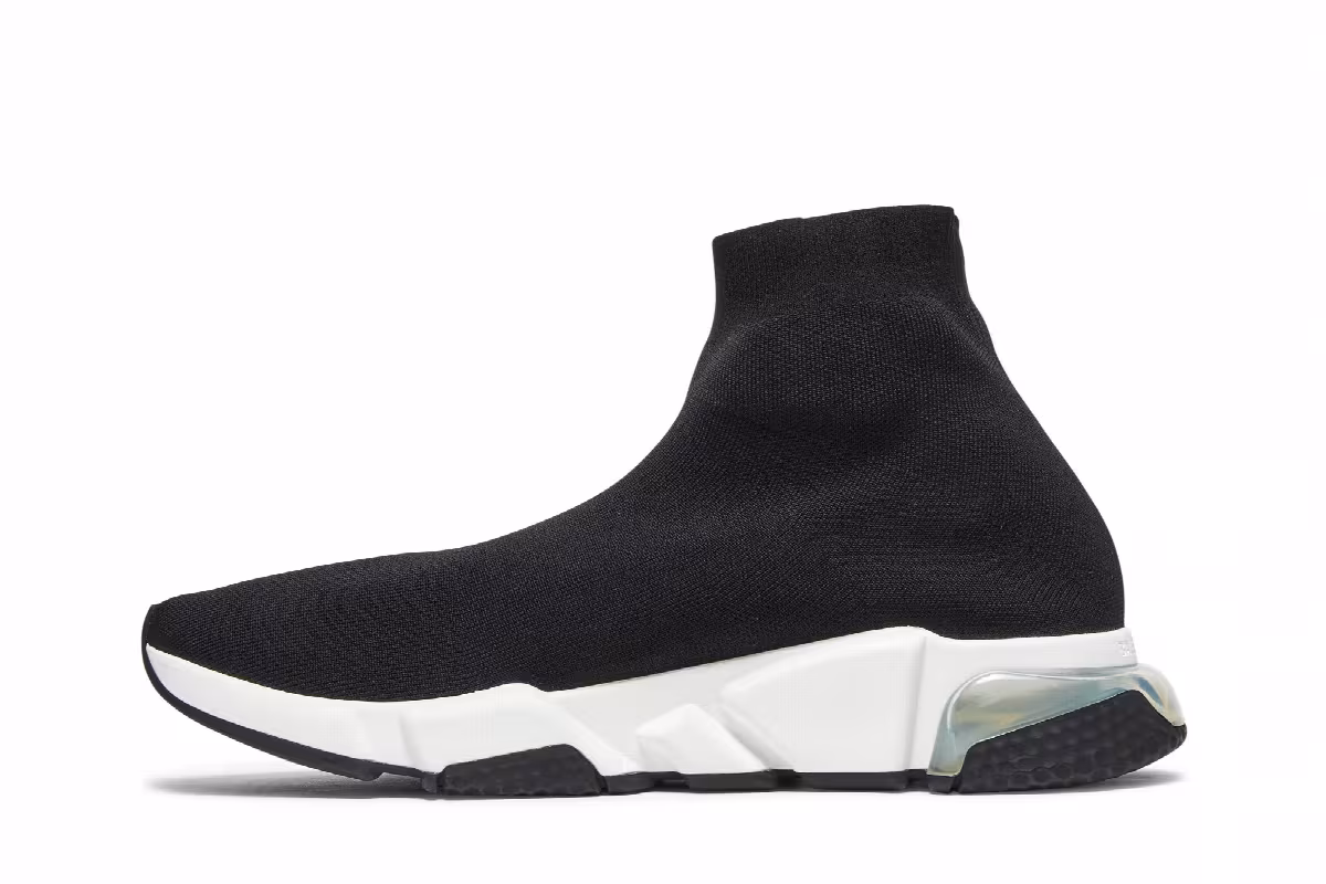 Balenciaga Speed Sneaker Clearsole - Black White, view 4