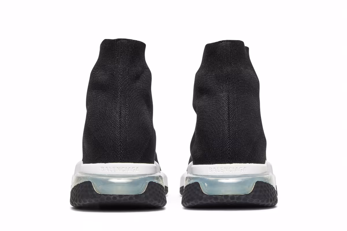 Balenciaga Speed Sneaker Clearsole - Black White, view 7