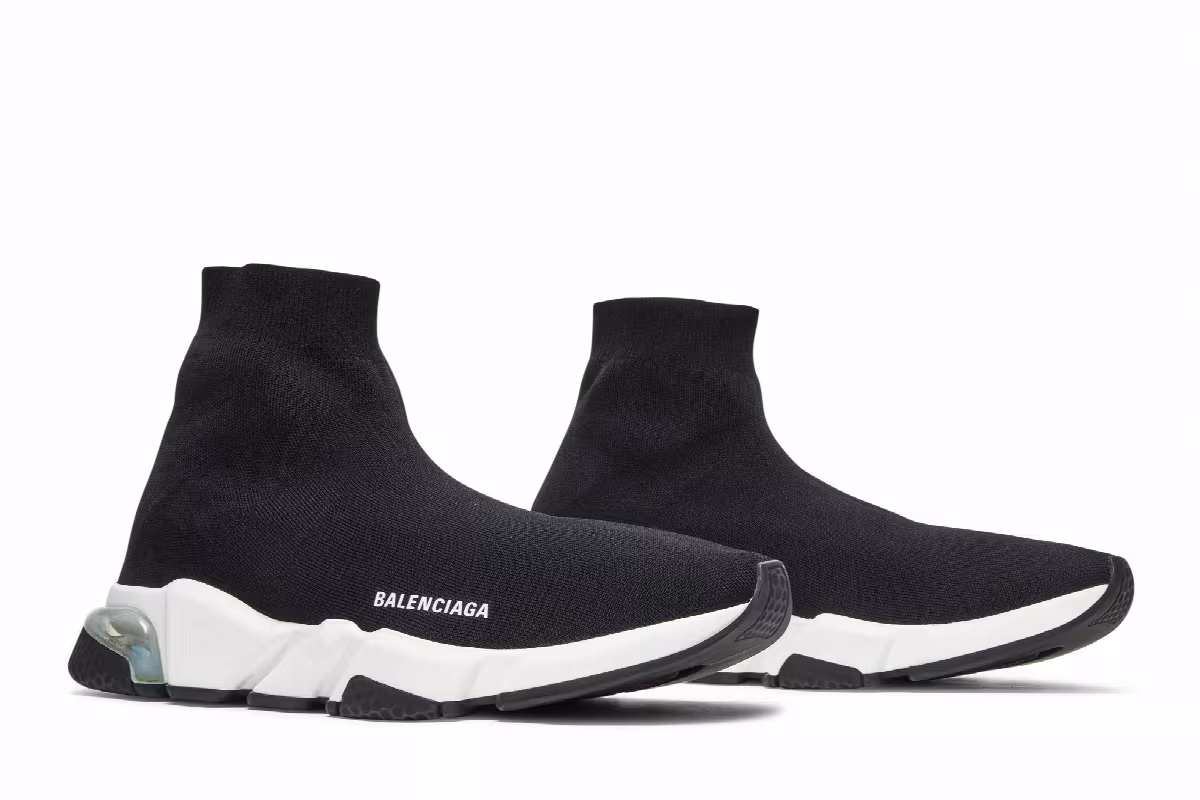 Balenciaga Speed Sneaker Clearsole - Black White, view 9