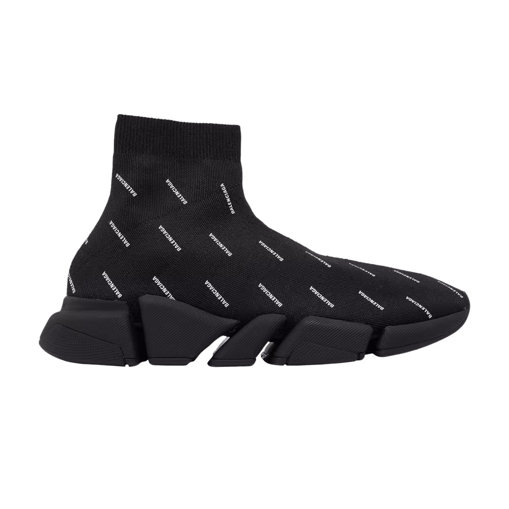 Balenciaga Speed 2.0 Sneaker All Over Logo - Black