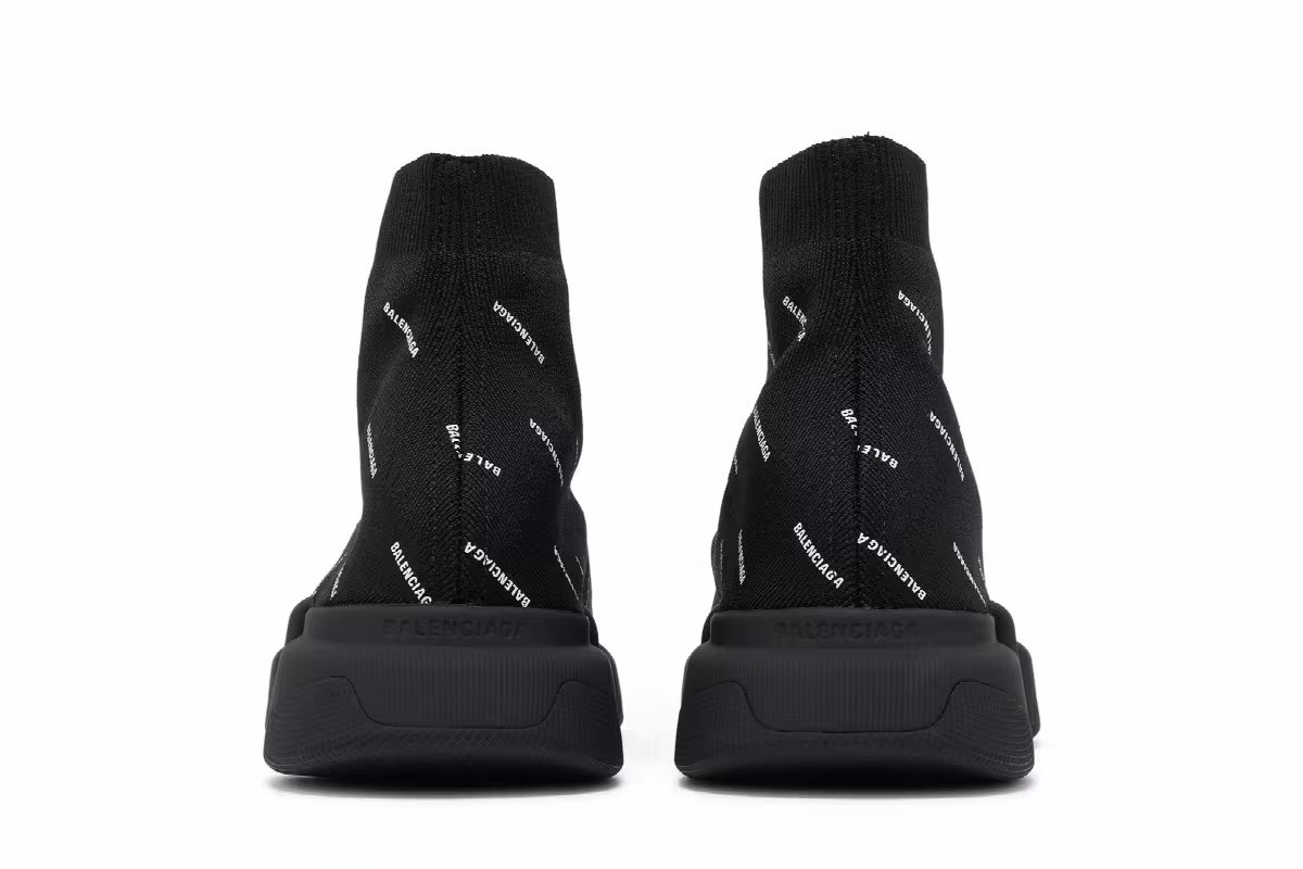 Balenciaga Speed 2.0 Sneaker All Over Logo - Black, view 7