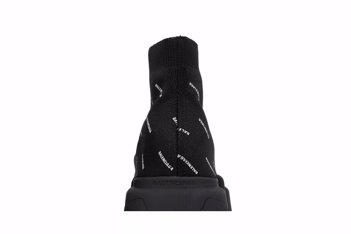 Balenciaga Speed 2.0 Sneaker All Over Logo - Black, view 8
