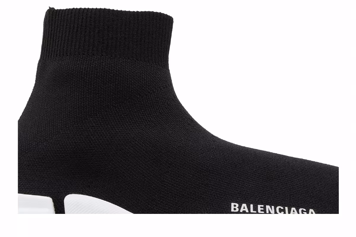 Balenciaga Women's Speed 2.0 Sneaker Black White, view 3