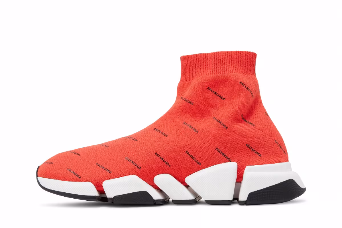 Balenciaga Speed 2.0 Sneaker All Over Logo - Intense Red, view 4