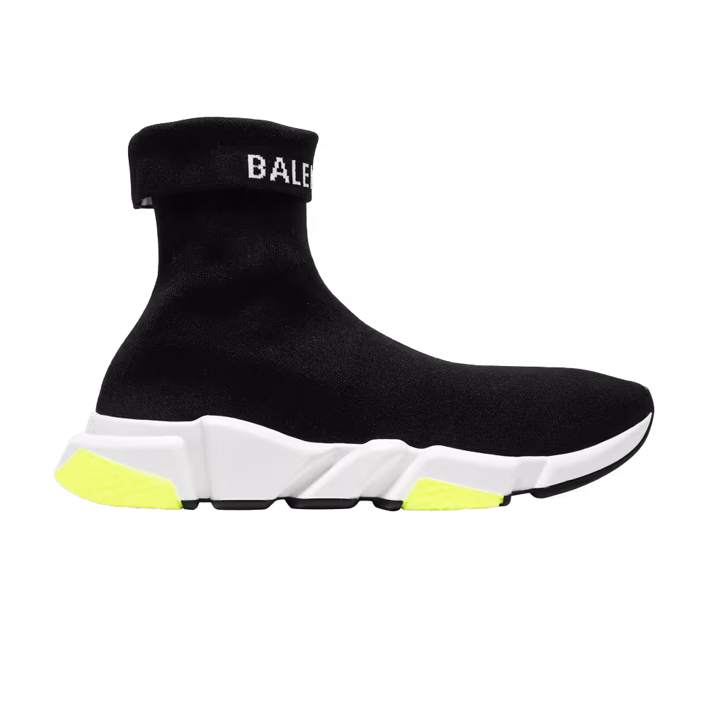 Balenciaga Speed Sneaker Cuffed Black Yellow