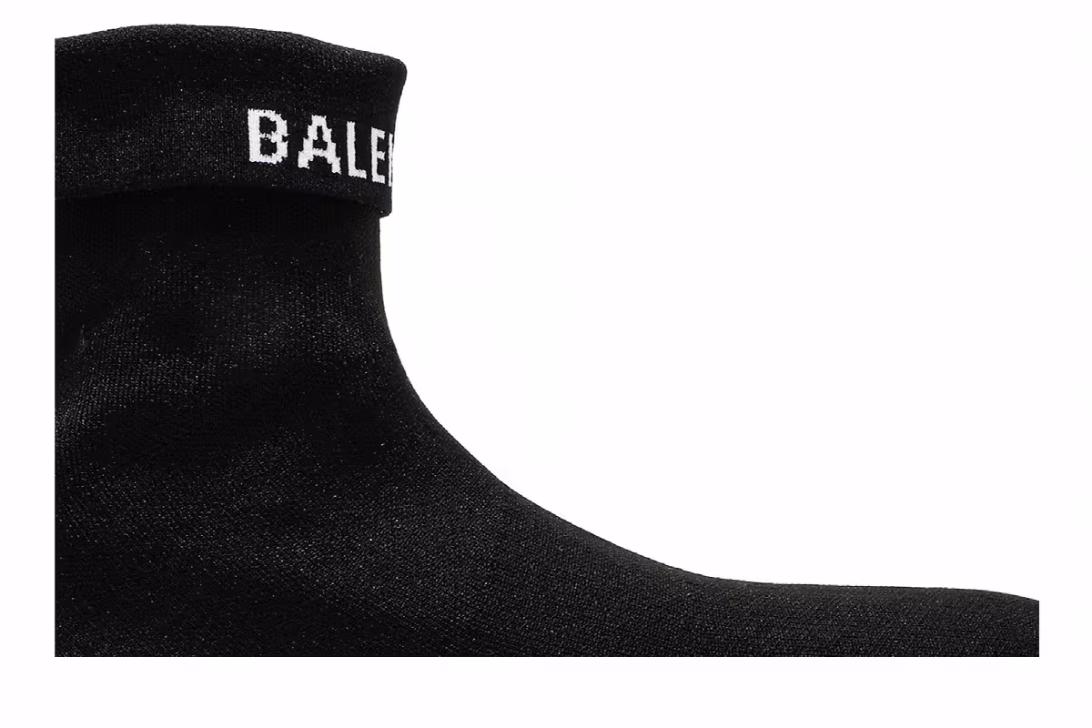 Balenciaga Speed Sneaker Cuffed Black Yellow, view 3
