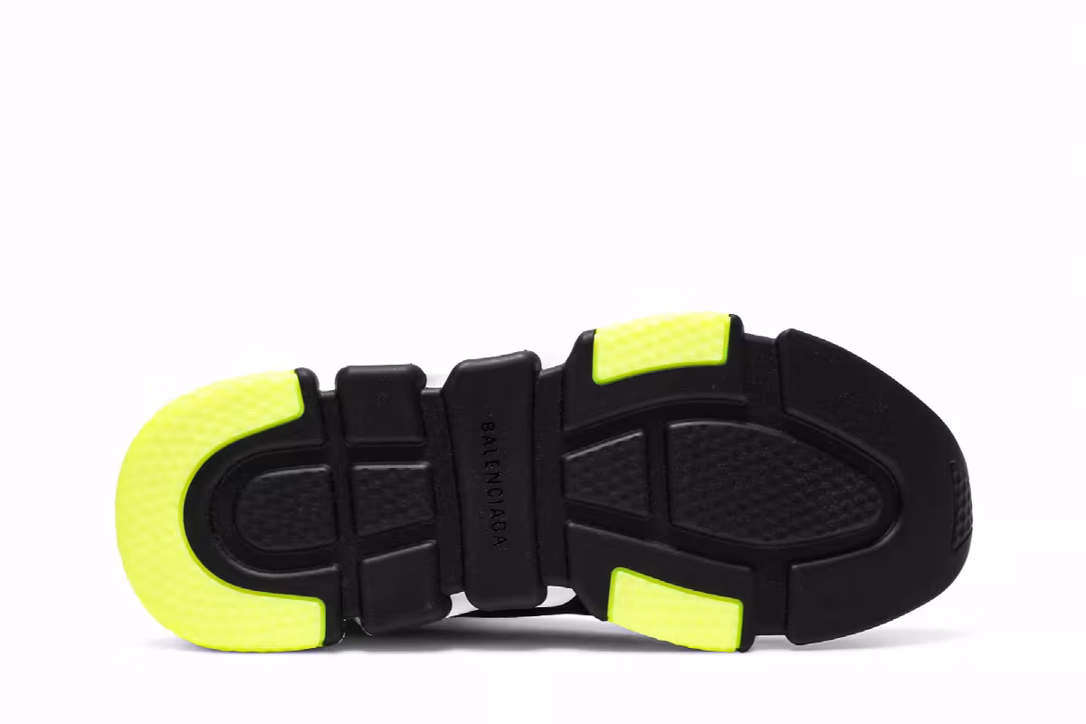 Balenciaga Speed Sneaker Cuffed Black Yellow, view 5
