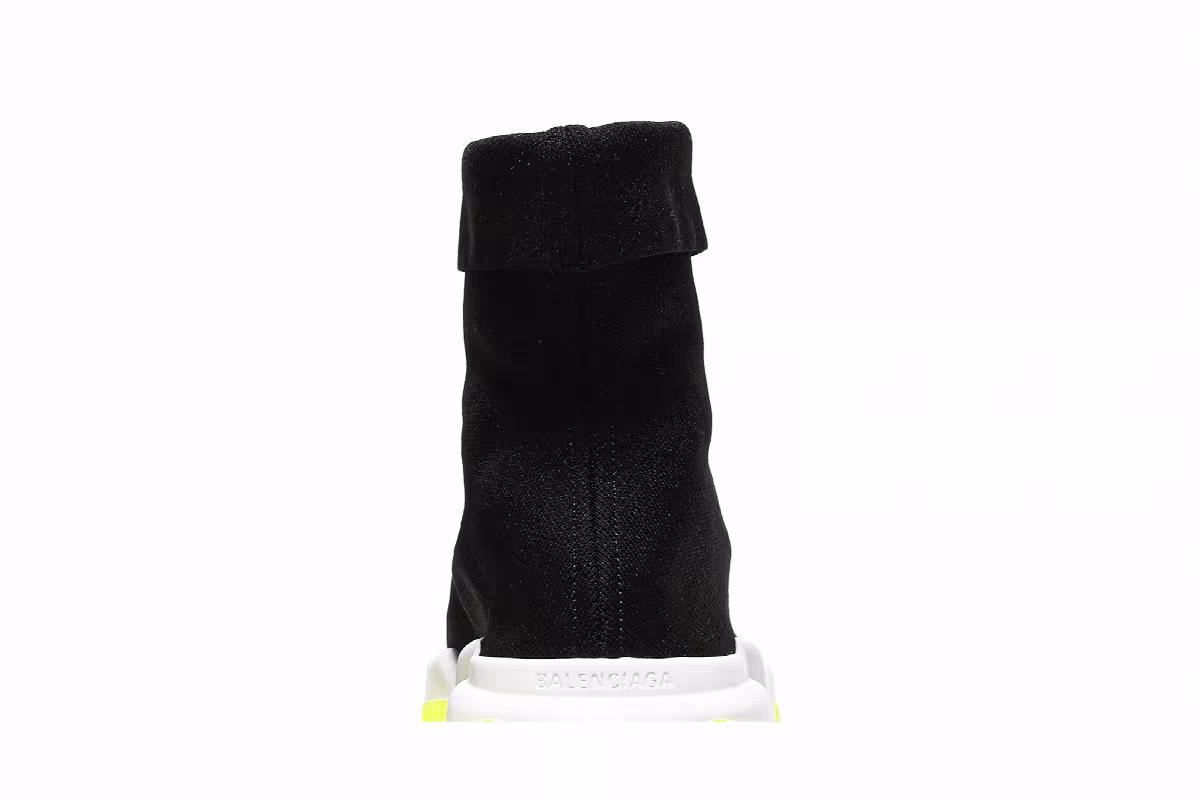 Balenciaga Speed Sneaker Cuffed Black Yellow, view 8