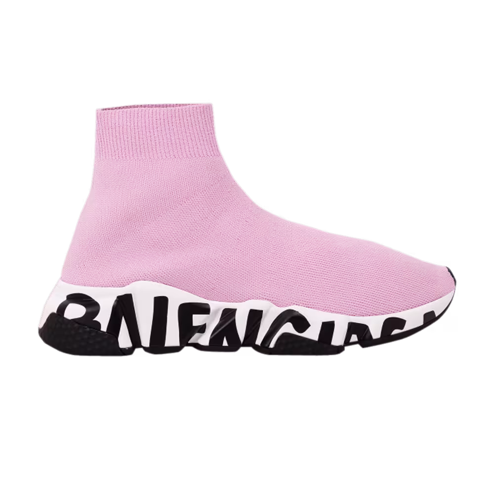 Balenciaga Women's Speed Trainer Midsole Graffiti - Light Pink