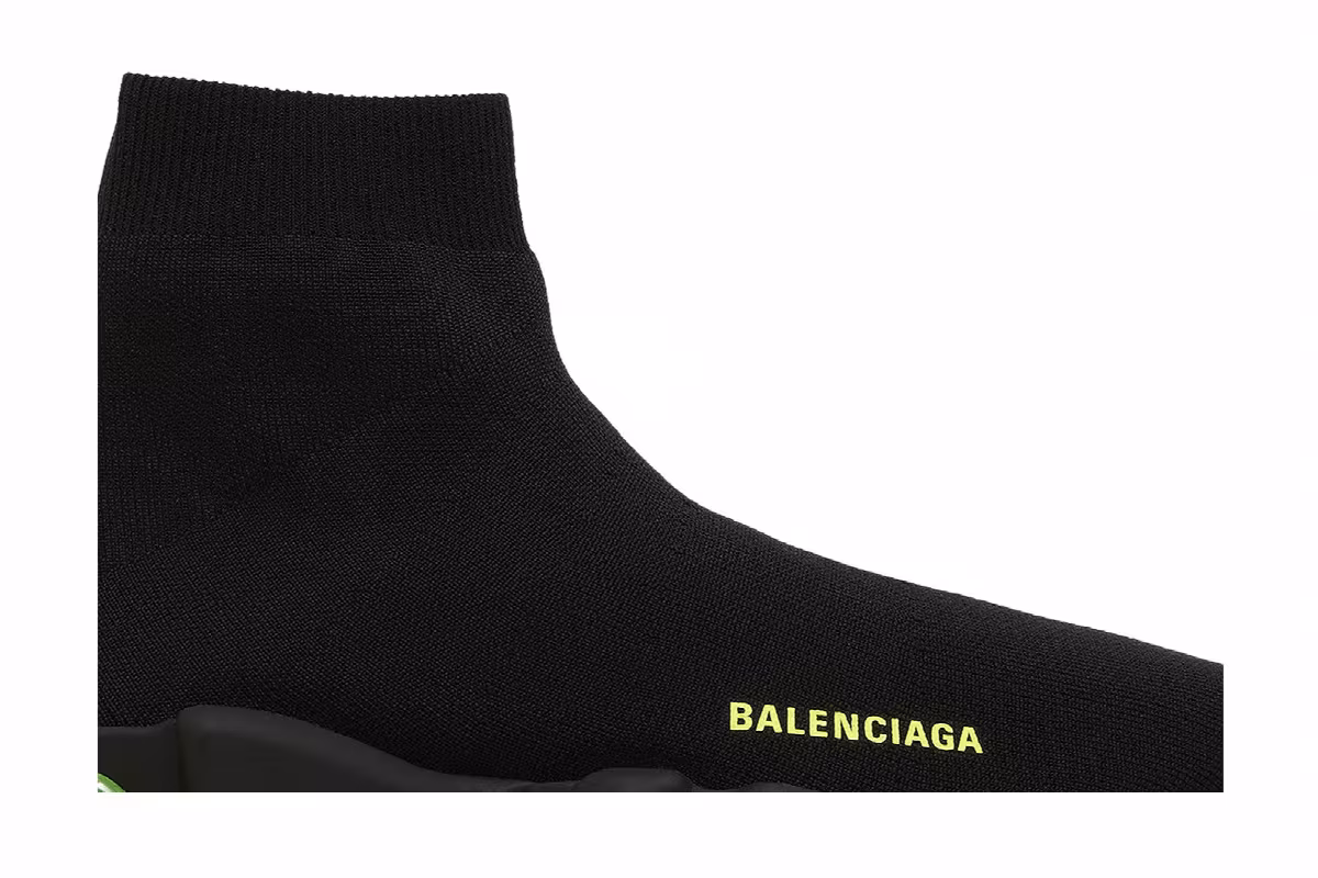 Balenciaga Speed Trainer Clear Sole - Black Yellow Fluo, view 3