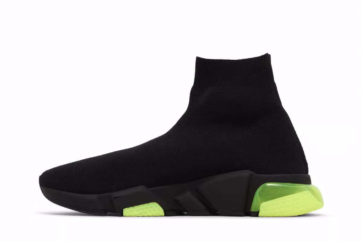 Balenciaga Speed Trainer Clear Sole - Black Yellow Fluo, view 4