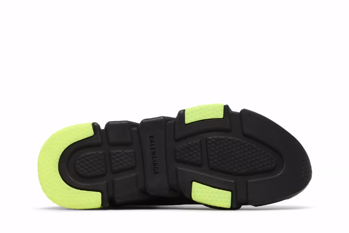 Balenciaga Speed Trainer Clear Sole - Black Yellow Fluo, view 5