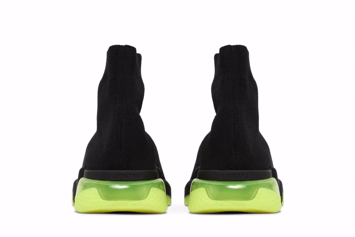 Balenciaga Speed Trainer Clear Sole - Black Yellow Fluo, view 7