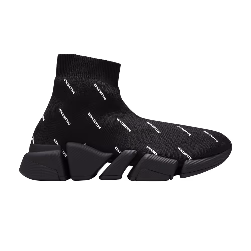 Balenciaga Women's Speed 2.0 Sneaker Allover Logo - Black