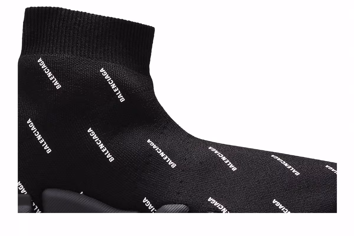 Balenciaga Women's Speed 2.0 Sneaker Allover Logo - Black, view 3