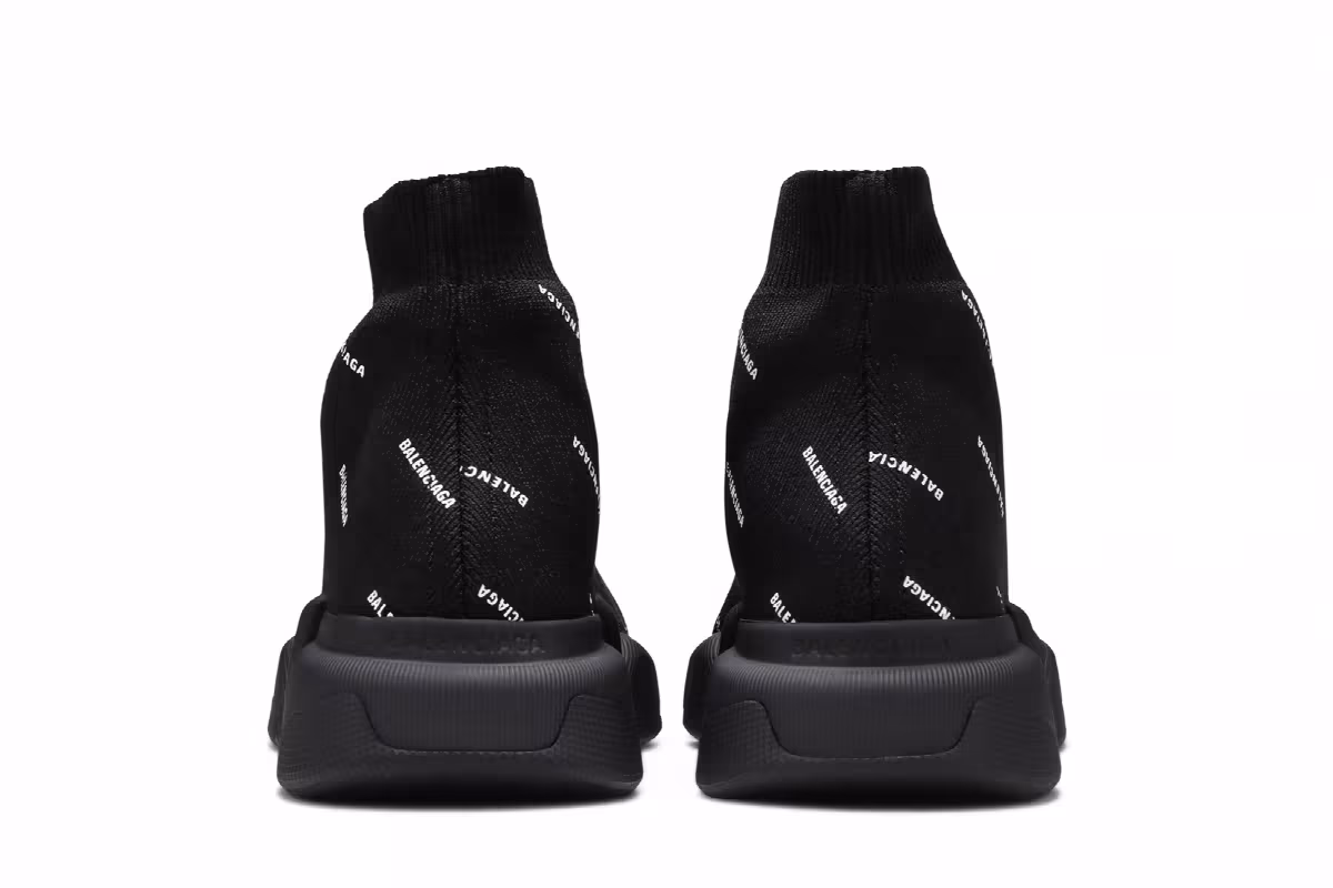 Balenciaga Women's Speed 2.0 Sneaker Allover Logo - Black, view 7