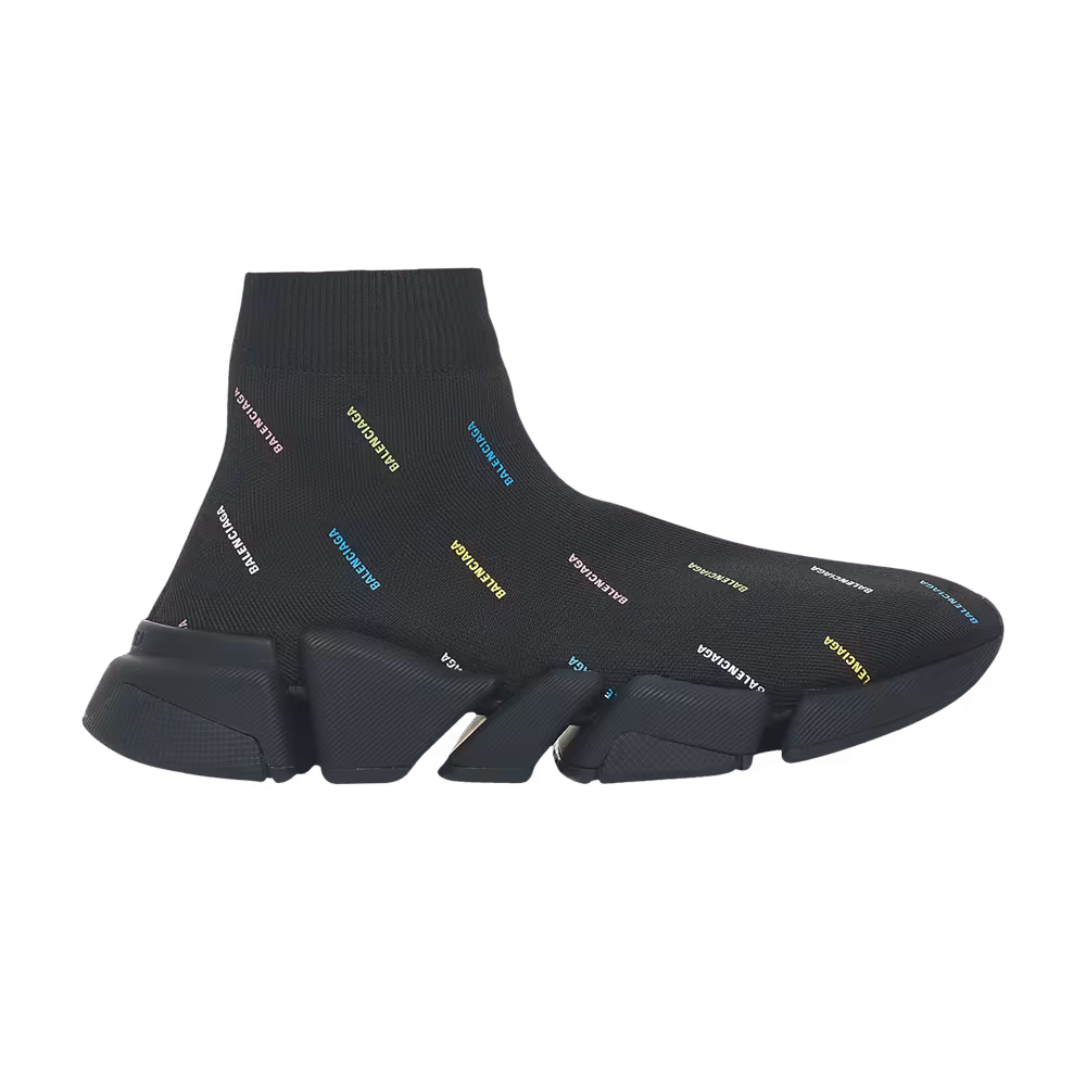 Balenciaga Speed 2.0 Sneaker All Over Logo - Black Multi
