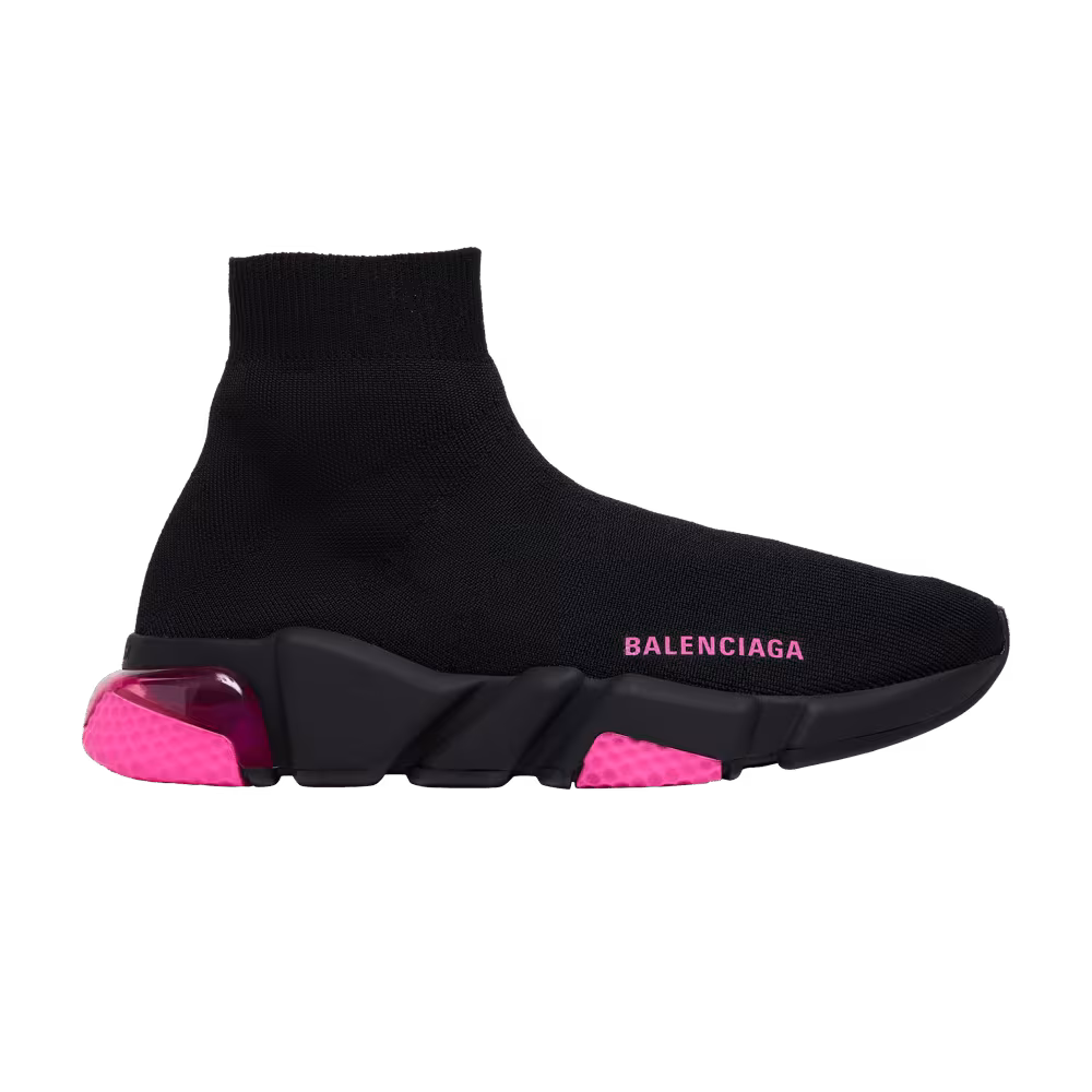 Balenciaga Women's Speed Sneaker Clear Sole - Black Fluo Pink