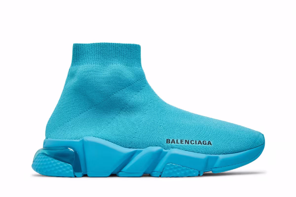 Balenciaga Women's Speed Sneaker Clear Sole - Light Blue, view 2