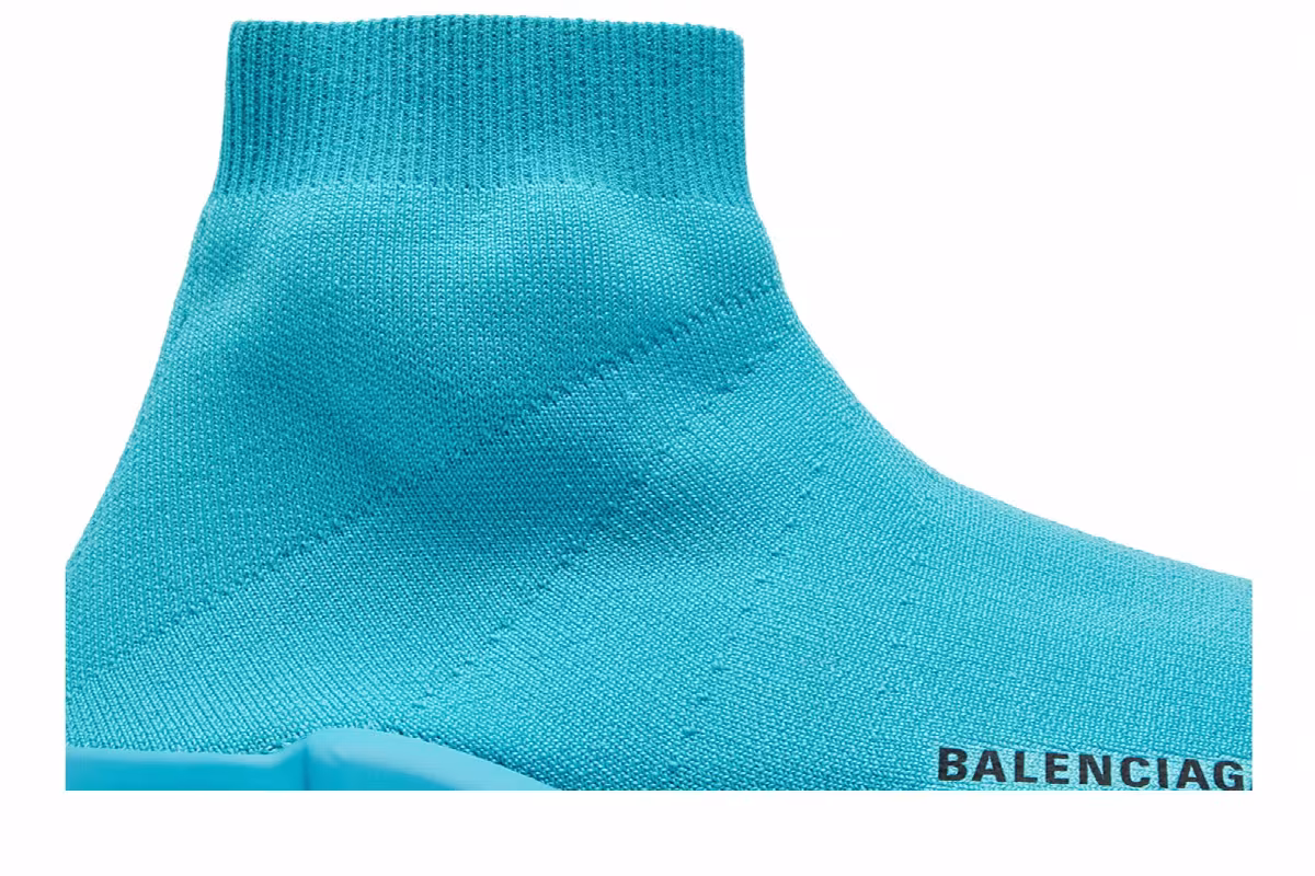 Balenciaga Women's Speed Sneaker Clear Sole - Light Blue, view 3