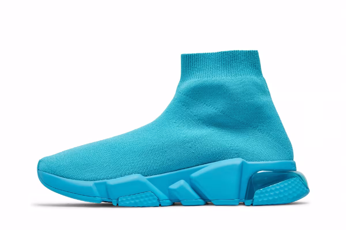 Balenciaga Women's Speed Sneaker Clear Sole - Light Blue, view 4