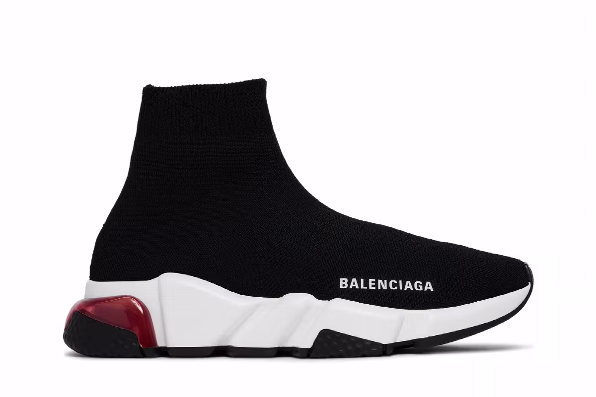 Balenciaga Women's Speed Sneaker Clear Sole - Black Pink, view 2