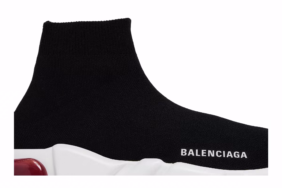 Balenciaga Women's Speed Sneaker Clear Sole - Black Pink, view 3